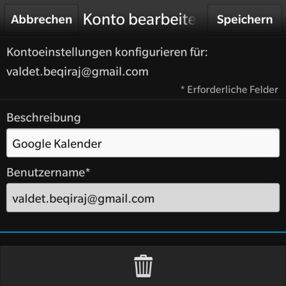 Google Kalender mit BlackBerry 10 synchronisieren