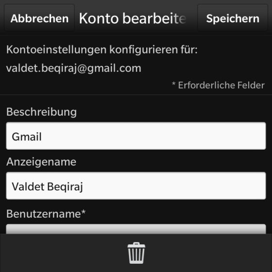 Google Mail mit BlackBerry 10 synchronisieren