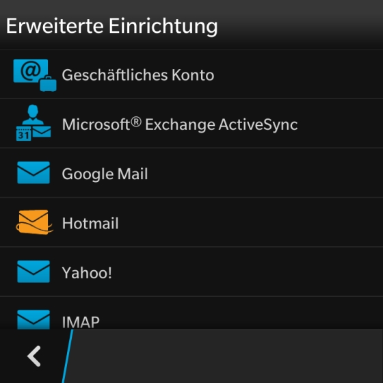 Hotmail Account auf dem BlackBerry 10 einrichten