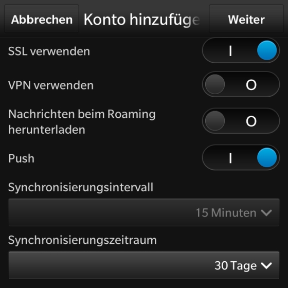 Hotmail Account auf dem BlackBerry 10 einrichten