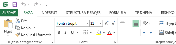 Excel 2013 në gjuhën shqipe me Office Language Interface Pack 2013