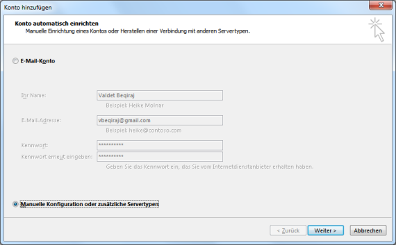 Outlook.com E-Mail-Konto in Outlook hinzufügen