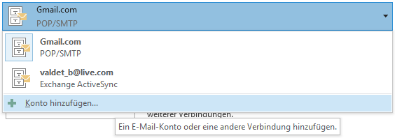 GMX E-Mail-Konto in Outlook 2013 hinzufügen