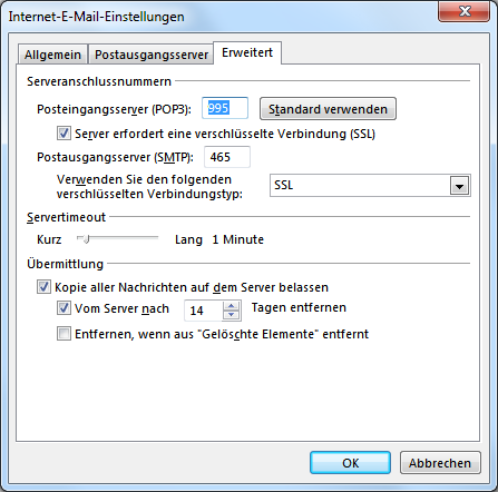 GMX E-Mail-Konto in Outlook hinzufügen