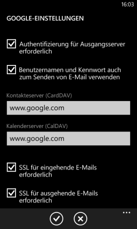 Google auf dem Windows Phone einrichten