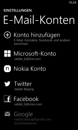 Google auf dem Windows Phone einrichten