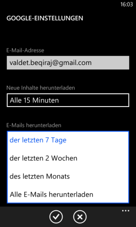 Google auf dem Windows Phone einrichten