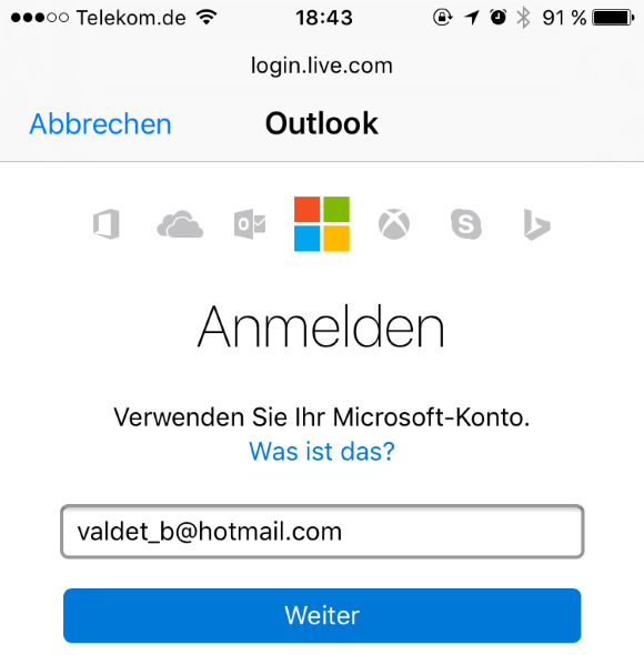 Outlook.com mit dem iPhone synchronisieren