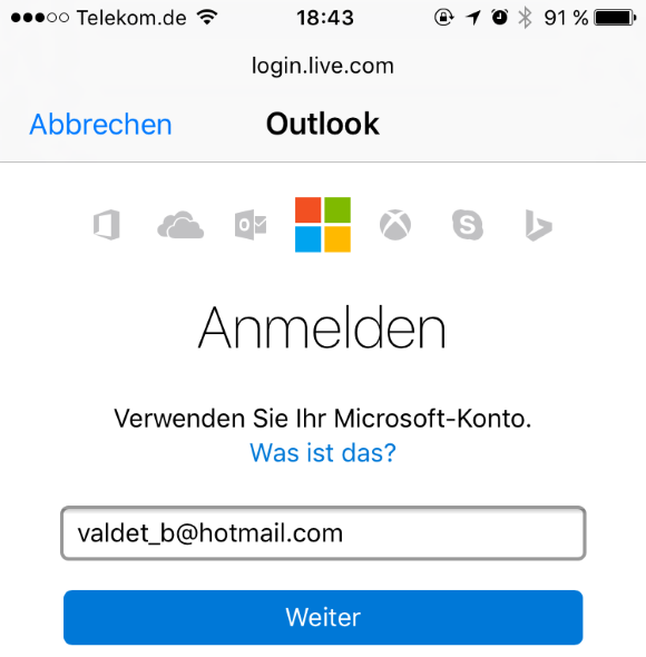 Hotmail mit dem iPhone synchronisieren