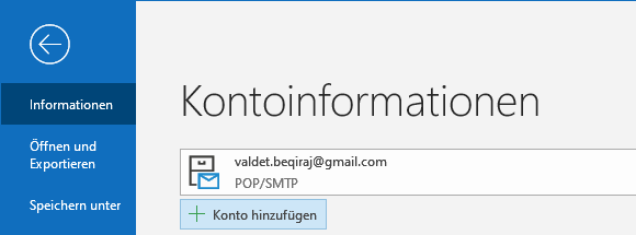 Outlook.com in Outlook 2019 hinzufügen