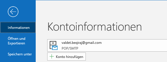 Hotmail in Outlook 2019 hinzufügen
