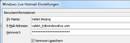 Hotmail-Konto in Outlook 2010