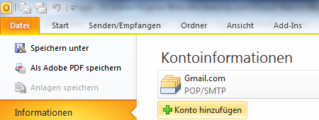 iCloud Mail in Outlook 2010 einrichten