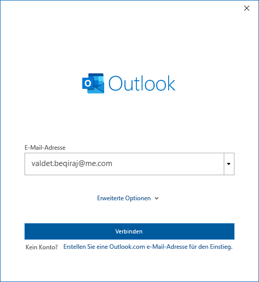 Apple iCloud E-Mail-Konto in Outlook 2021