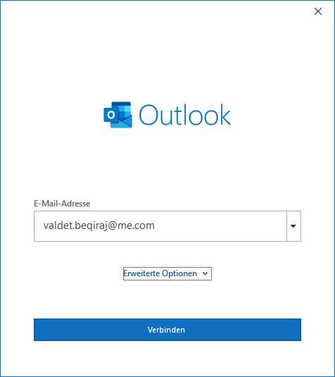 iCloud Mail in Outlook 2019 hinzufügen