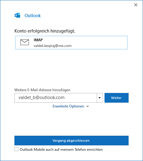 iCloud Mail in Outlook 2019 hinzufügen