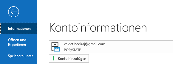 IONOS POP3 E-Mail-Konto in Outlook 2019