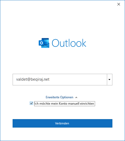 IONOS POP3 E-Mail-Konto in Outlook 2019