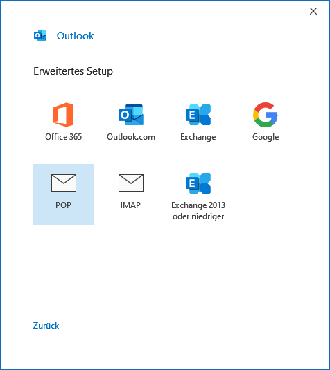 IONOS POP3 E-Mail-Konto in Outlook 2019