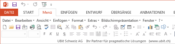 Klassisches Menü für Microsoft PowerPoint 2013