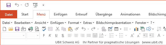 Klassisches Menü für PowerPoint 2016