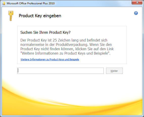 Office 2010 Product Key ändern