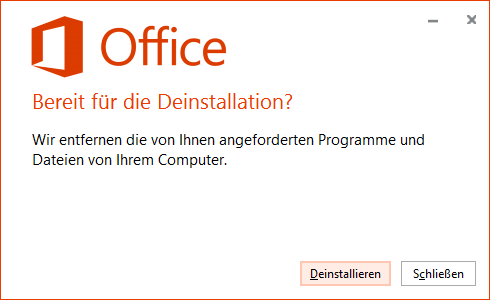 Office 2016 oder Office 365 vollständig entfernen