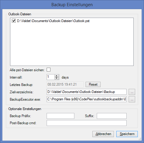 Outlook 2013 PST-Datei automatisch sichern