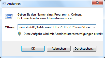 Outlook 2013 PST-Datei reparieren