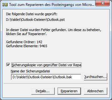 Outlook 2013 PST-Datei reparieren