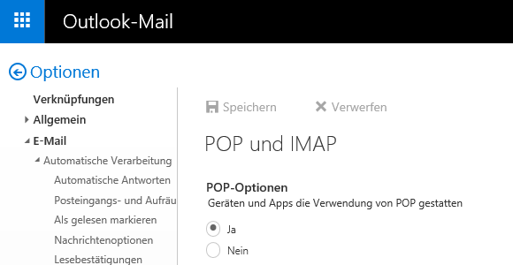 Hotmail IMAP-E-Mail-Konto in Outlook