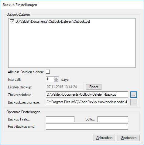 Outlook 2016 PST-Datei automatisch sichern
