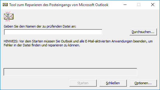 Outlook 2016 PST-Datei reparieren