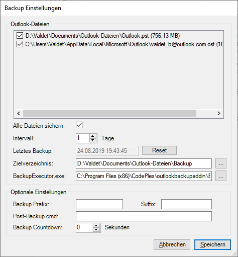 Outlook 2019 PST-Datei automatisch sichern