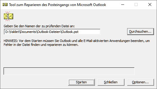 Outlook 2021 oder Outlook 365 PST-Datei reparieren