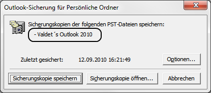 Outlook 2010 E-Mails und Kontakte automatisch per Outlook Add-In sichern