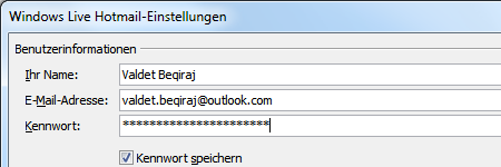 Outlook.com-Konto in Outlook 2010