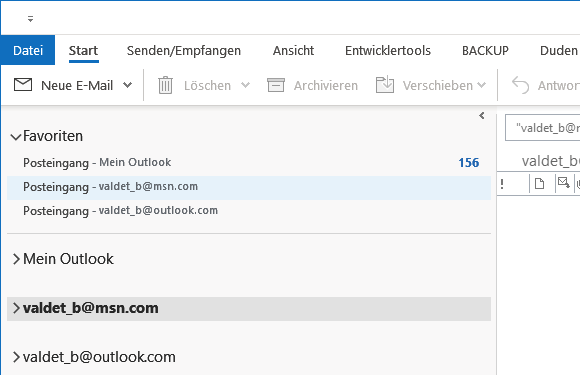 Outlook.com in Outlook 2019 hinzufügen