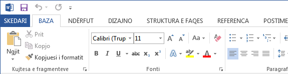 Word 2013 në gjuhën shqipe me Office Language Interface Pack 2013